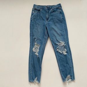 AEO Distressed Mom Jeans